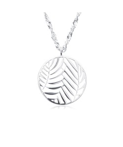 Coconut Leaf Pattern Silver Necklaces SPE-4441